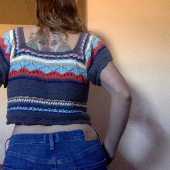 Crochet Crop Top - Women's Size Small, fits small to medium - Picture 3 of 13